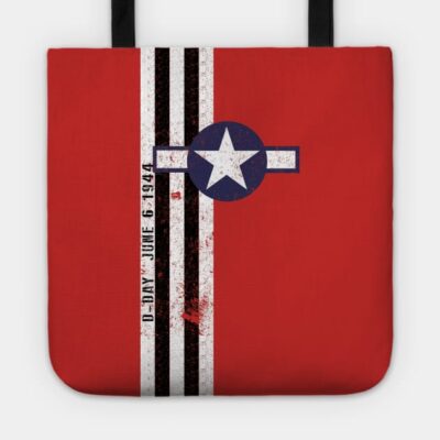 Military Air Corps D Day Invasion Stripes Vintage Tote Official Military Merch