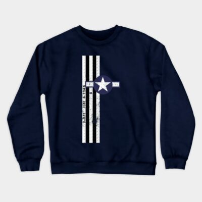 Military Air Corps D Day Invasion Stripes Vintage Crewneck Sweatshirt Official Military Merch