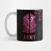 Bts Military Logo With Destructive Butterfly Red Galax Mug Official Military Merch