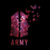 Bts Military Logo With Destructive Butterfly Red Galax Mug Official Military Merch