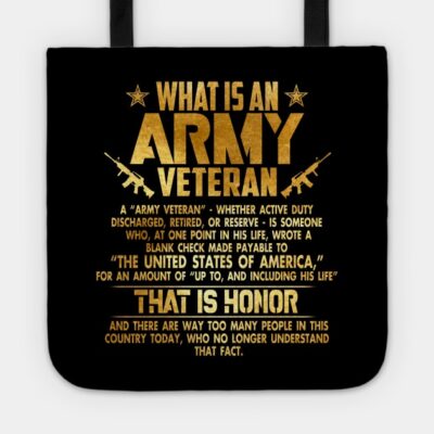 Whats An Military Veteran Gold Foil Effect Tote Official Military Merch