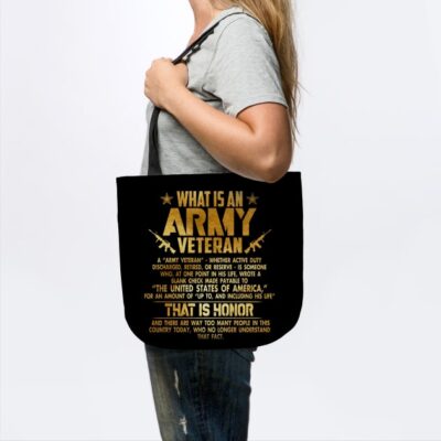 Whats An Military Veteran Gold Foil Effect Tote Official Military Merch