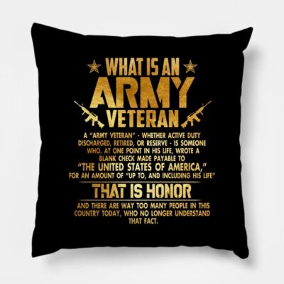 Whats An Military Veteran Gold Foil Effect Throw Pillow Official Military Merch