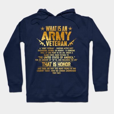 Whats An Military Veteran Gold Foil Effect Hoodie Official Military Merch