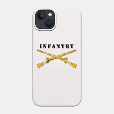 Military Infantry Br Crossed Rifles With Text Phone Case Official Military Merch