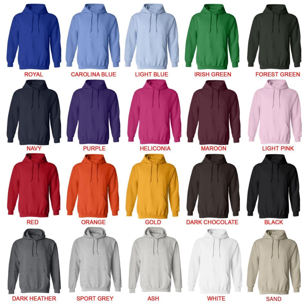 hoodie color chart - Military Gifts World