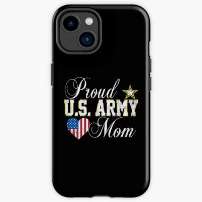 Proud Military Mom Shirt Military Mother American Flag Heart Iphone Case Official Military Merch