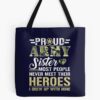 Military  Veteran Proud Us Military Sister Shirt Military Pride Tote Bag Official Military Merch