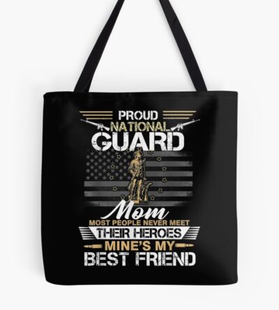 Proud Military National Guard Mom Flag U S Tote Bag Official Military Merch