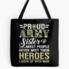 Proud Military Sister Gift - Military Sis Veterans Day Tote Bag Official Military Merch