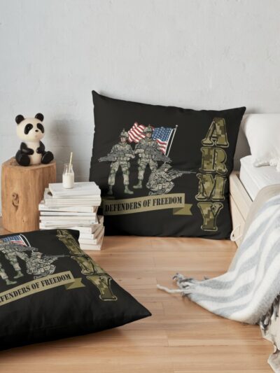 Military: Defenders Of Freedom Throw Pillow Official Military Merch