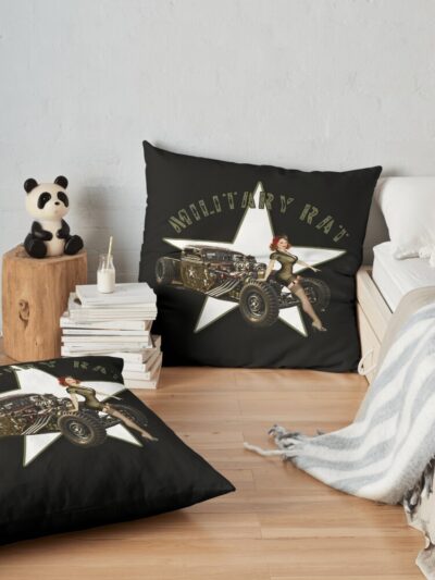 Military Rat Throw Pillow Official Military Merch