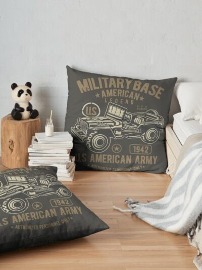 Us Military 4X4 - The American Legend! Throw Pillow Official Military Merch