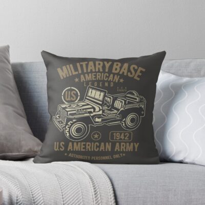 Us Military 4X4 - The American Legend! Throw Pillow Official Military Merch