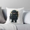 Soldier Cartoon Throw Pillow Official Military Merch