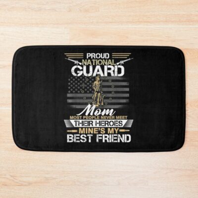 Proud Military National Guard Mom Flag U S Bath Mat Official Military Merch