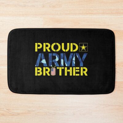 Proud Military Brother Shirt Military Brother Gift Military Brother Shirt Military Blue Camouflage Shirt Soldier Bro Custom Military Family Graduation Shirt Bath Mat Official Military Merch