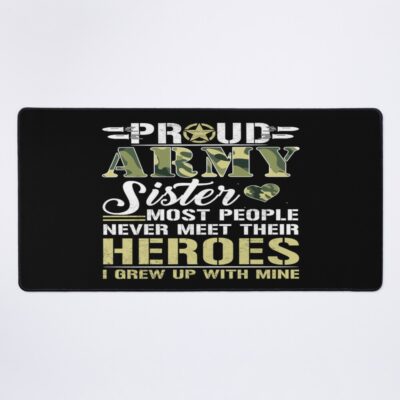 Military  Veteran Proud Us Military Sister Shirt Military Pride Mouse Pad Official Military Merch