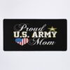 Proud Military Mom Shirt Military Mother American Flag Heart Mouse Pad Official Military Merch