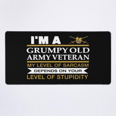 I M A Grumpy Old Military Veteran My Level Of Sarcasm Mouse Pad Official Military Merch