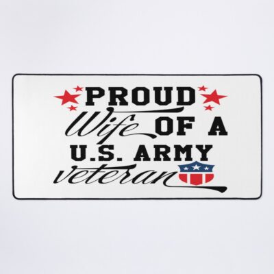 Proud Wife Us Military Veteran - Veteran Wife Mouse Pad Official Military Merch