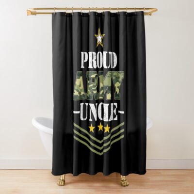 Proud Military Uncle Tshirt Military Gift Shower Curtain Official Military Merch