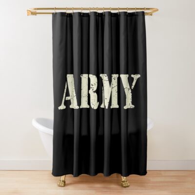 Military Usa Military Retro Shower Curtain Official Military Merch