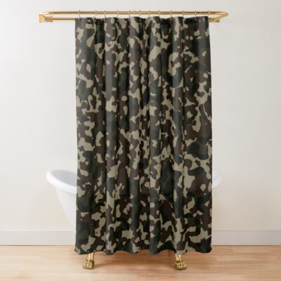 Military Pattern - Camouflage - Military Print Shower Curtain Official Military Merch