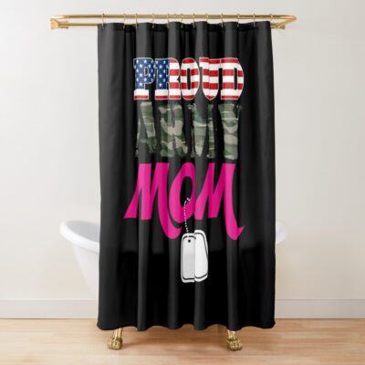 Proud Military Mom Product, Patriotic Military Mom Print Shower Curtain Official Military Merch