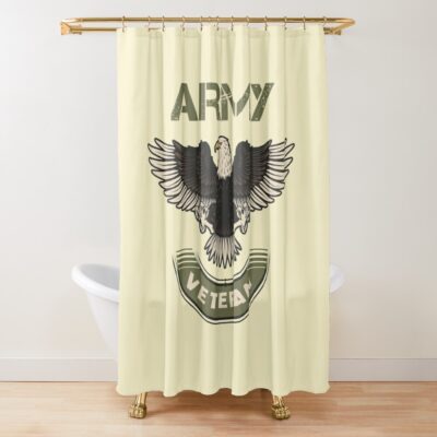 Us Military ,Proud Military Veteran ,United States Military Shower Curtain Official Military Merch