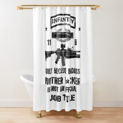 Us Military 11B Infantry Hardcore Shower Curtain Official Military Merch