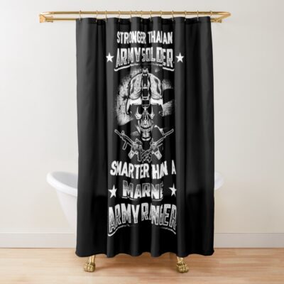 Smarter Than A Marine Military Ranger Shower Curtain Official Military Merch