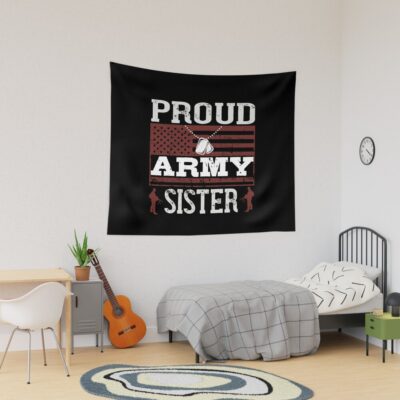 Proud Military Sister Tapestry Official Military Merch