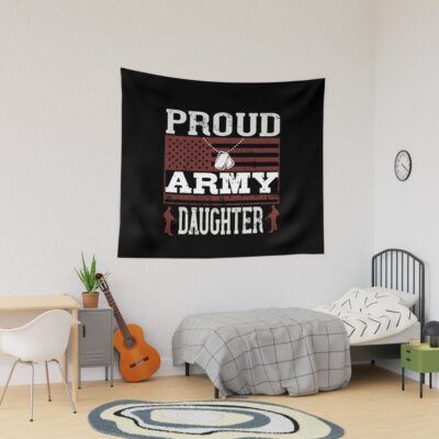 Proud Military Daughter Tapestry Official Military Merch