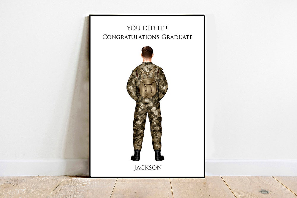 Personalized Military Man Wall Art