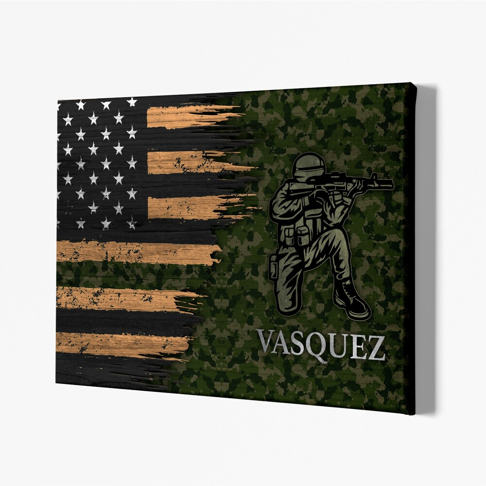 Personalized Military Canvas Wall Art