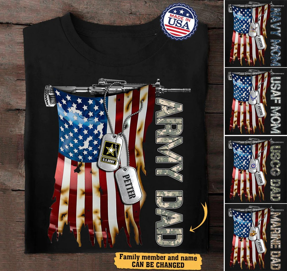 Personalized Military US Flag T-Shirt