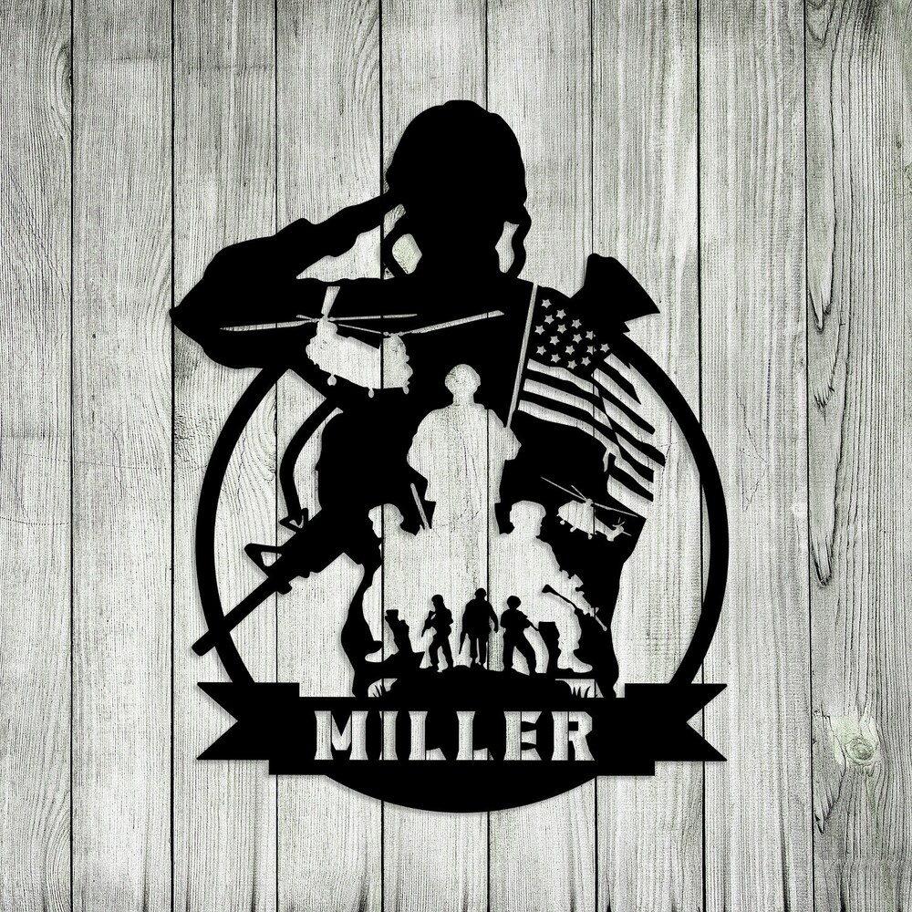 Personalized US Military Military Metal Sign